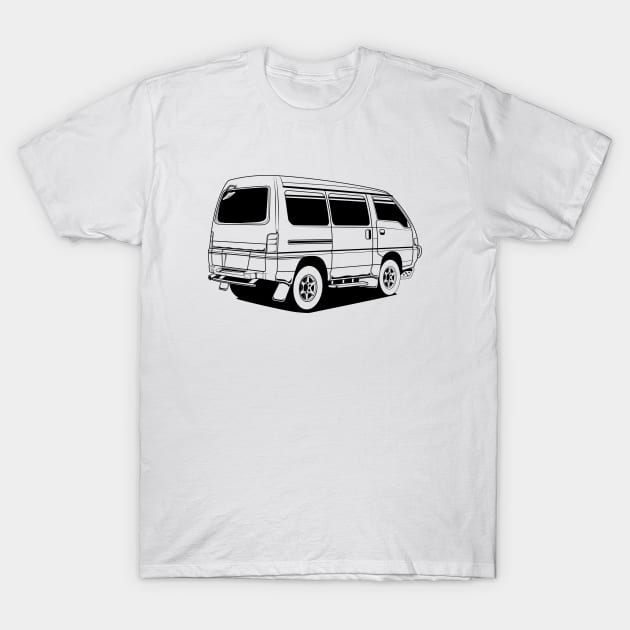 Jdm black print rear delica classic T-Shirt by R.autoart